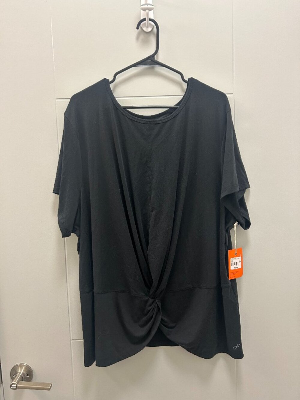 *Freely Ronnie Twist Top Black Plus Size 3X Women's New Classic Casual Office